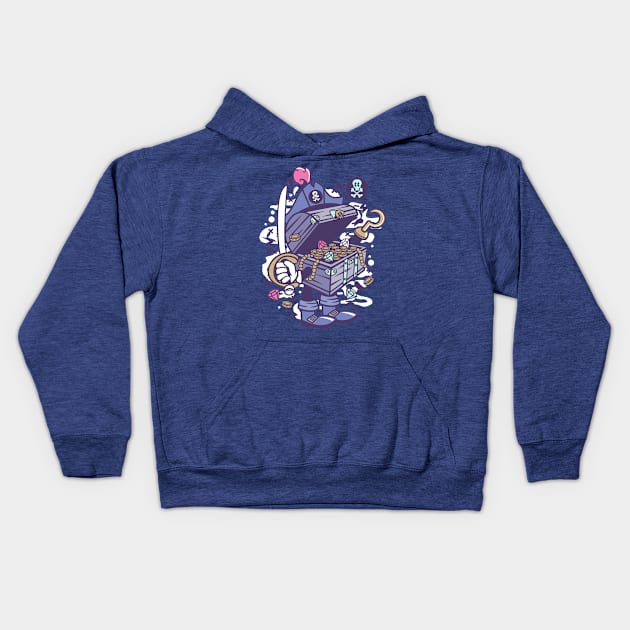 Captain hook and the hidden treasure Kids Hoodie by Superfunky